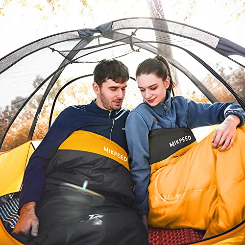 HIKPEED Backpacking Sleeping Bag, Sleeping Bag for Kids Adults Teens – Lightweight Compact Hiking Camping Sleeping Bag, Suitable for 3 Seasons Warm & Cool Weather (Orange+Black) | The Storepaperoomates Retail Market - Fast Affordable Shopping