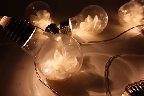 Thegreen Globe String Light led with Sparkles and Flowers Plug in Wall, 9 Light Bulb with Extension + Female Plug a Decorative Lights for Bedroom, Patio, Garden and Waterproof | The Storepaperoomates Retail Market - Fast Affordable Shopping