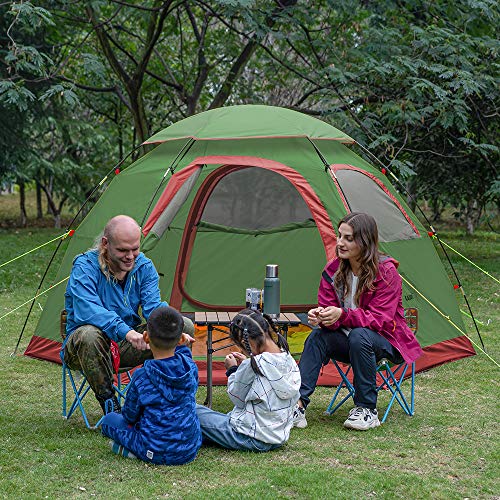 KAZOO Outdoor Camping Tent 2/4 Person Waterproof Camping Tents Easy Setup Two/Four Man Tent Sun Shade 2/3/4 People (Green 4P) | The Storepaperoomates Retail Market - Fast Affordable Shopping