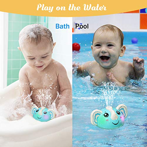 HLXY Bath Toys, Induction Spray Water Elephant Toy with LED Light, Automatic Sprinkler Bathtub Shower Pool Bathroom Toy for Baby Toddler Infant Kids Light Up Bath Toys | The Storepaperoomates Retail Market - Fast Affordable Shopping