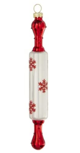Rolling Pin Christmas Ornament, Glass Kitchen Baking Décor with Red Snowflakes, Winter Wonderland Baker’s Holiday Decorations by Christmas Market Ornaments | The Storepaperoomates Retail Market - Fast Affordable Shopping