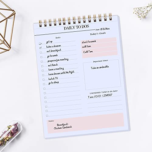 Daily to Do Notepads – Task Checklist planner, Time Management planner, To Do lists, Organizer with Today’s Goals, Notes, 52 Undated Agenda Tear-off Sheets, 6.5 x 9.8 inches ( Pink ) | The Storepaperoomates Retail Market - Fast Affordable Shopping