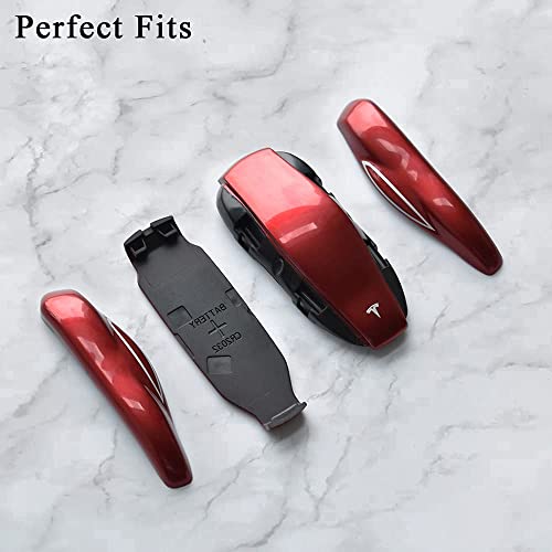 SANRILY for Tesla Smart Key Replacement Cover ABS Plastic Key Protector Shell for Tesla Model 3 Model Y Keyless Entry Remote Key Case Red … | The Storepaperoomates Retail Market - Fast Affordable Shopping