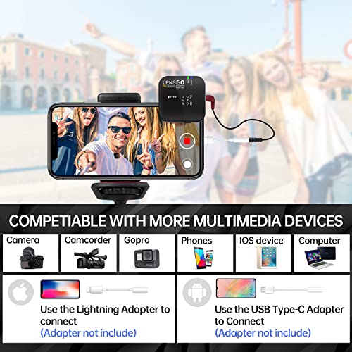 LENSGO 348C 2.4Ghz Wireless Lavalier Microphone 32GB TF Card Slot Compact Lav Mic 1 Transmitter and 1 Receiver Wireless Lapel Microphone for iPhone Smartphone Camera Vlog YouTube Interview Streaming B | The Storepaperoomates Retail Market - Fast Affordable Shopping