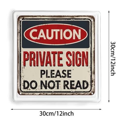Metal Tin Sign-Caution Private Sign do not Read Vintage Rusty Metal Sign on a White Background Vector Illu-Metal Tin Sign Retro Home Kitchen Office Garden Garage Wall Decor Tin Plaque LZ 12×12 Inch | The Storepaperoomates Retail Market - Fast Affordable Shopping