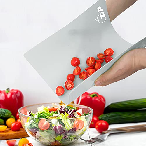 ZVP Flexible Plastic Cutting Board Set of 5 Gradient Color, Colorful Chopping Boards, BPA Free Mats, Non-Slip, Dishwasher Safe, 15×12 Inch, Gray Neutral Colors | The Storepaperoomates Retail Market - Fast Affordable Shopping