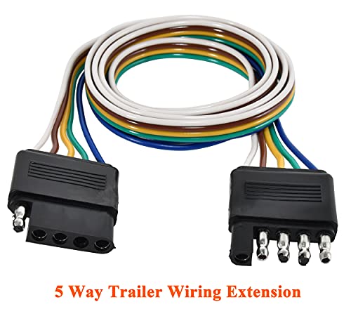 Oyviny 5 Way Flat Trailer Wire Extension 48 inch, Vehicle-Side and Trailer-Side 5-Pin Flat Wiring Harness 18 Guage Male and Female Trailer Wire Connector | The Storepaperoomates Retail Market - Fast Affordable Shopping