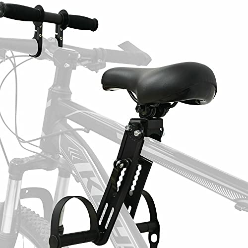 TWSOUL Foldable Kids Bike Seat for Mountain Bikes, Detachable Front-Mounted Kids Bike Seat with Guardrail Handrail and Pedal Compatible with All Adult MTB (Black) | The Storepaperoomates Retail Market - Fast Affordable Shopping