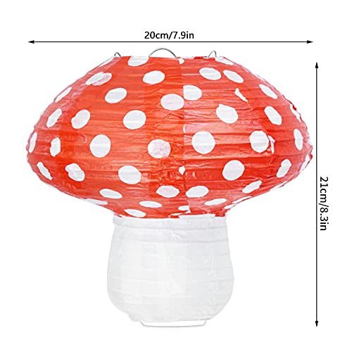 3pcs Mushroom Shaped Paper Lanterns 3D Foldable Hanging Lanterns Halloween Ornament Backdrop for Jungle Wonderland Theme Birthday Wedding Party Fairy Baby Shower Garden Decor (Red, 7.9 inch) | The Storepaperoomates Retail Market - Fast Affordable Shopping