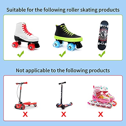 Lshield 8 Pack Roller Skate Wheels,Light Up Roller Skate Wheels with Bearings Installed T-Wrench Roller Skate Toe Stops for Double Row Skating and Skateboard 32mm x 58mm | The Storepaperoomates Retail Market - Fast Affordable Shopping