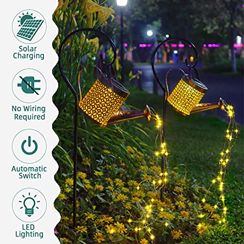 BQOQB Watering can with Garden Decor Lights-Retro Waterproof Copper Solar Twinkle Lights for Outdoor,Pathway,Yard,Deck,Lawn,Patio,Walkway Party Decorations, Gifts for Mom | The Storepaperoomates Retail Market - Fast Affordable Shopping