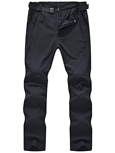 Men’s Water Resistant Cargo Hiking Pants Lightweight Quick Dry Ripstop Stretch Grid Fabric Work Tactical Pants with Belt Black 36×30 | The Storepaperoomates Retail Market - Fast Affordable Shopping