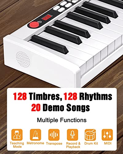 88 Key Piano Keyboard, Portable Full Size Electric Keyboard Piano Digital with Touch Responsive Keys, Sustain Pedal, Power Adapter and Padded Bag, White, by Vangoa | The Storepaperoomates Retail Market - Fast Affordable Shopping