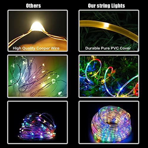 LED Rope Lights, USB Plug in String Lights with Remote 66ft 200LEDs 8 Mode Tube Lights Indoor Outdoor Waterproof Winkle Firefly Lights for Home Party Wedding Garden Camping Decor (Multi-Colored) | The Storepaperoomates Retail Market - Fast Affordable Shopping