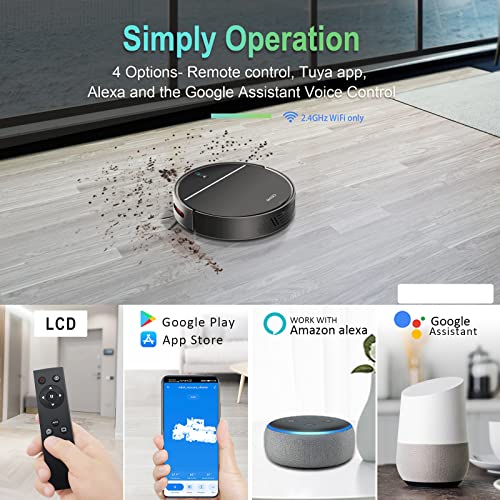 bago Robot Vacuum Cleaner, Robotic Vacuums 2000Pa Strong Suction Automatic Vacuum Robot Self-Charging with Mapping Technology for Pet Hair, Hard Floor and Carpet Wi-Fi/Tuya App/Alexa/Remote Control | The Storepaperoomates Retail Market - Fast Affordable Shopping