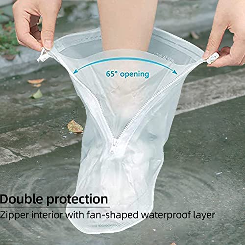 Rain Snow Boot Waterproof Shoes Cover Reusable Women Men PVC Rubber Sole Overshoes Protectors for Cleaning Camping Travel (XXL, White) | The Storepaperoomates Retail Market - Fast Affordable Shopping