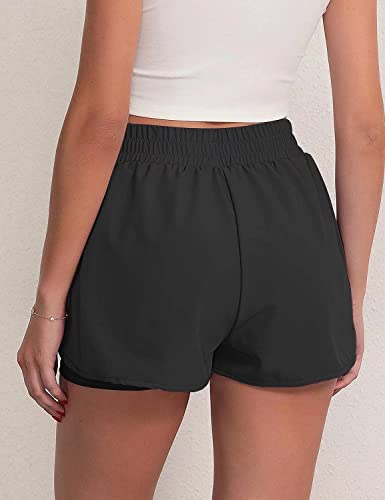 Blooming Jelly Womens 2 in I Running Shorts Sport Workout Shorts Athletic Shorts with Pockets 2023 (Small, Black) | The Storepaperoomates Retail Market - Fast Affordable Shopping