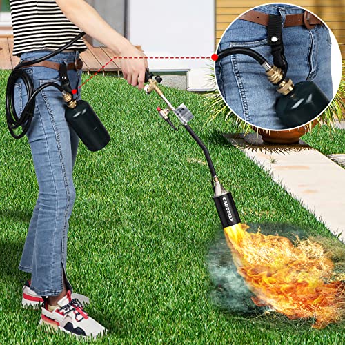 Propane Torch Burner Weed Torch High Output 500,000 BTU with 9.8FT Hose,Heavy Duty Blow Torch Flame Control and Turbo Trigger Push Button Igniter,with 1 LB Propane Adapter,for Garden Ice Snow Road | The Storepaperoomates Retail Market - Fast Affordable Shopping