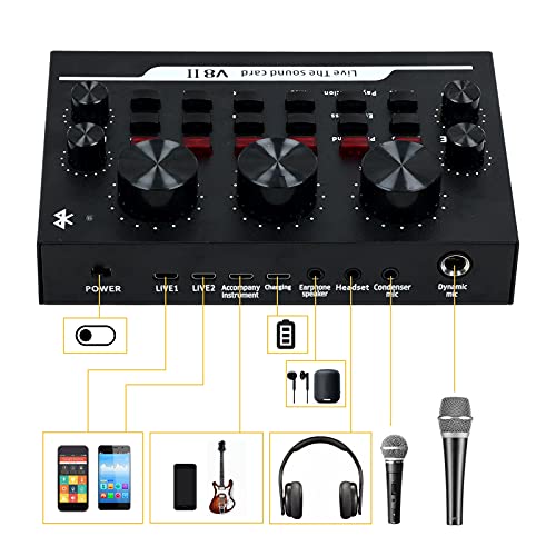 Podcast Equipment Bundle, BM-800 Mic Kit and V8Ⅱ Live Sound Card with Audio Mixer, Mic for Gaming, Live Streaming, Podcasting, Music Recording, with Adjustment Arm Stand by UBUISOTKZ | The Storepaperoomates Retail Market - Fast Affordable Shopping
