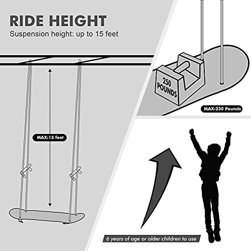 The Original Skateboard Swing Surfering Swing for Kids and Adults, Maple Wood, Holds up to 250 Pounds, Indoor/Outdoor | The Storepaperoomates Retail Market - Fast Affordable Shopping