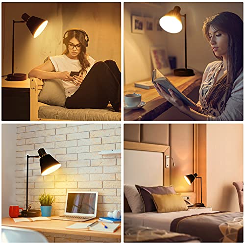 Touch Control Industrial Desk Reading Lamp with 2 USB Charging Ports,3-Way Dimmable Touch Bedside Lamp Flexible Head Reading Lamp for Bedroom Living Room Nightstand Side End Table(LED Blub Included) | The Storepaperoomates Retail Market - Fast Affordable Shopping