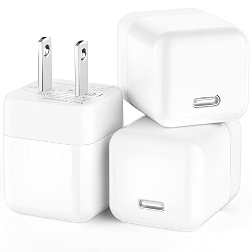 LUOATIP 3-Pack 20W USB C Fast Charger for iPhone 14/14 Plus/14 Pro/14 Pro Max/13/12/11/SE 2020 XS XR X 8, iPad, AirPods Pro, PD Type C Wall Block Charging Plug Cube Power Adapter Box USBC Brick