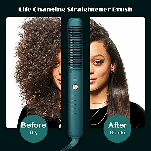Hair Straightener Brush, Fuhaieec Hair Straightening Comb Function with Anti Scald 3 Heat Levels, 30S Fast Ceramic Heating Straightening Brush Best for Home, Travel and Salon | The Storepaperoomates Retail Market - Fast Affordable Shopping