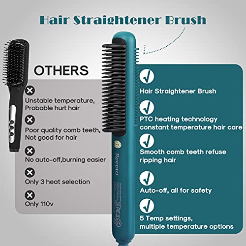 Hair Straightener Brush, Fuhaieec Hair Straightening Comb Function with Anti Scald 3 Heat Levels, 30S Fast Ceramic Heating Straightening Brush Best for Home, Travel and Salon | The Storepaperoomates Retail Market - Fast Affordable Shopping