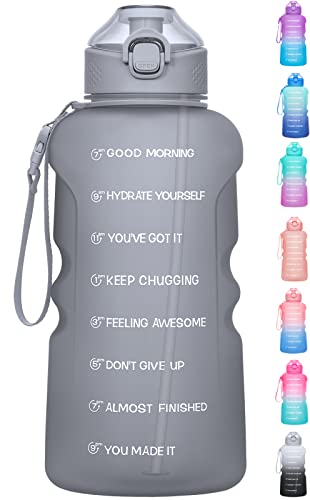 MEITAGIE Water Bottle, Large 1Gallon/128oz Motivational Water Bottle With Time Marker & Removable Straw,LeakProof Water Jug With BPA Free Tritan Material, 1-Click Open for Fitness Gym Camping Outdoor Sports | The Storepaperoomates Retail Market - Fast Affordable Shopping