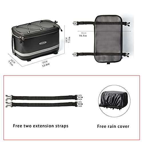 ANMEILU Bike Bag Bike Back Bag Bicycle Rear Rack Bag Bike Trunk Seat Storage Cargo Saddle Panniers Carrier Accessories Commuter Folding Electric Bike Travel Cycling Road Trip Waterproof 12 Liter | The Storepaperoomates Retail Market - Fast Affordable Shopping