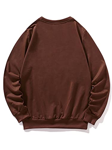 SOLY HUX Men’s Letter Car Graphic Print Long Sleeve Pullover Top Sweatshirt Chocolate Brown L | The Storepaperoomates Retail Market - Fast Affordable Shopping
