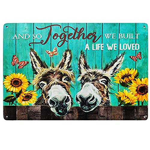 ZOVSON Funny Cow with Sunflower Vintage Tin Bar Sign Funny Bathroom Quote and So Together We Built A Life We Loved Sign, Farmhouse Decor for Home Bathroom Laundry Garden 8X12Inch | The Storepaperoomates Retail Market - Fast Affordable Shopping