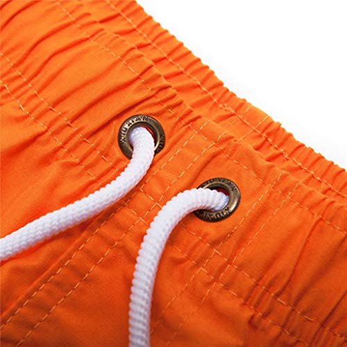 AUOYO Mens Shorts Solid Color Swimming Trousers and Beach Surfing Shorts Summer Casual Slim Fit Short Pants Orange | The Storepaperoomates Retail Market - Fast Affordable Shopping