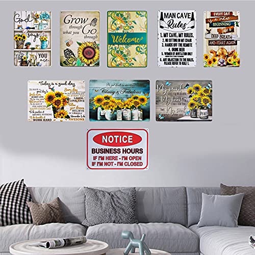 ZOVSON A Girl Should Be Two Things Classy and Fabulous Rustic Sunflower Decor Vintage Metal Signs Farmhouse Decor for Home Garden 8X12Inch | The Storepaperoomates Retail Market - Fast Affordable Shopping