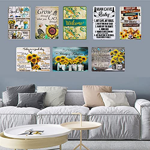 ZOVSON A Girl Should Be Two Things Classy and Fabulous Rustic Sunflower Decor Vintage Metal Signs Farmhouse Decor for Home Garden 8X12Inch | The Storepaperoomates Retail Market - Fast Affordable Shopping