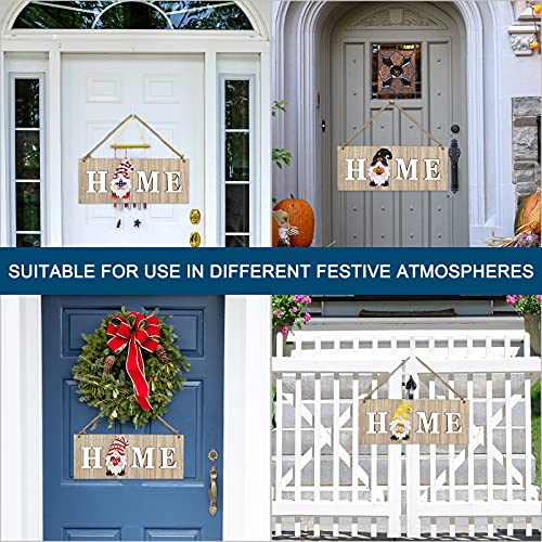 WTTORDE Christmas Rustic Wood Home Sign,Decorative Hanging Door Sign， Wooden Ornament with 7 Gnome for Front Door Holiday Decoration, Multicolor | The Storepaperoomates Retail Market - Fast Affordable Shopping