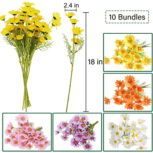 CSBYW Artificial Flowers 10 Bundles Multicolor Artificial Daisy Flowers UV Resistant Outdoor Fake Wildflowers with Stems Faux Greenery Shrubs Plants Arrangements for Home Garden Vase Decor | The Storepaperoomates Retail Market - Fast Affordable Shopping