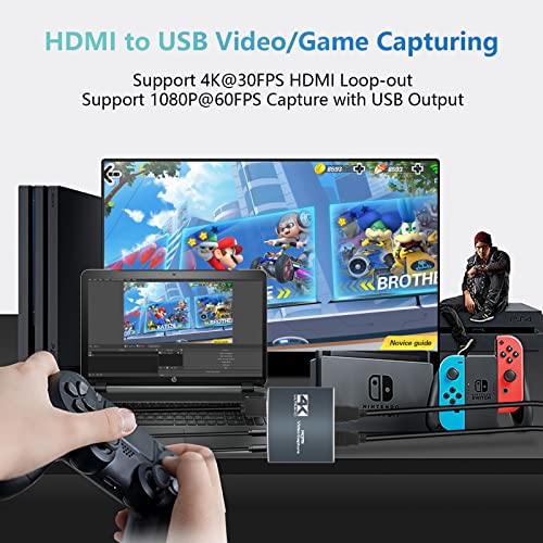 ZasLuke Capture Card, Audio Video Capture Card Record in 1080P 60FPS for Gaming/Live Streaming/Video Conference, Works for Nintendo Switch/PS4/Xbox One/Camera/PC- (Space Grey) | The Storepaperoomates Retail Market - Fast Affordable Shopping