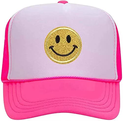 Lin Su Fashion Sequins Baseball Cap Printing Neon High Crown Foam Mesh Back Trucker Hat-for Men and Women (Multicoloured-7)