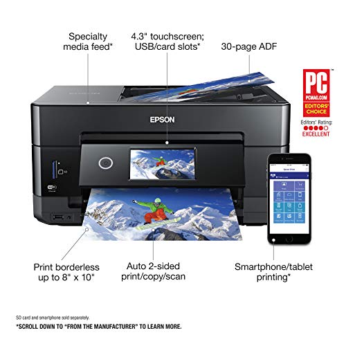Epson Workforce Pro WF-4830 Wireless All-in-One Color Inkjet Printer, White – Print Scan Copy Fax – 4.3″ Touchscreen, 25 ppm, 4800 x 2400 dpi, Auto 2-Sided Printing, 50-Sheet ADF, 500-Sheet, Ethernet | The Storepaperoomates Retail Market - Fast Affordable Shopping