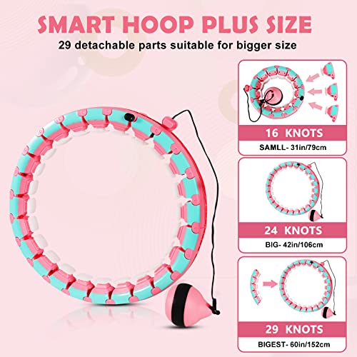 Smart Weighted Hoola Hoop Plus Size 60 Inch, 29 Knots Infinity Fitness Hoop with Extra Links, 2 in 1 Adjustable and Detachable Massage Great for Women and Beginners | The Storepaperoomates Retail Market - Fast Affordable Shopping