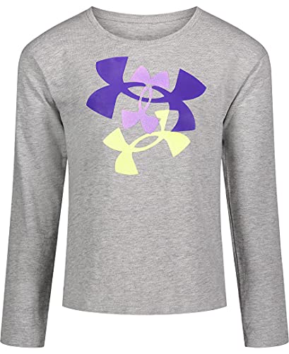 Under Armour Girls’ Toddler Long Sleeve Shirt, Crewneck, Lightweight and Breathable, MOD Gray F21, 2T