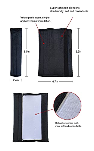 Tianmei 2 Pcs Universal Car Seatbelt Pads Cover, Carseat Belt Shoulder Strap Protector for Adults and Kids (Pure Black) | The Storepaperoomates Retail Market - Fast Affordable Shopping