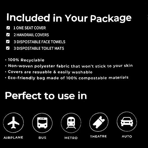 M&G 10 Pcs Travel Essentials Kit for Protection – One Airplane Seat Cover,2 Armrest Covers &3 Disposable Toilet seat Covers 3 diposable face Towels – Airplane Seat Covers DisposableReusable,white | The Storepaperoomates Retail Market - Fast Affordable Shopping