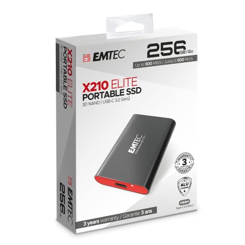 Emtec 256GB X210 Elite SATA III Portable Solid State Drive (SSD) with NAND Technology ECSSD256GX210 | The Storepaperoomates Retail Market - Fast Affordable Shopping