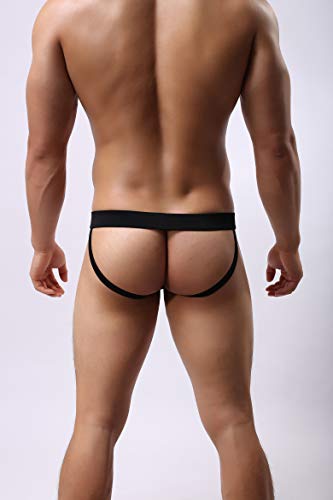 COODYAKE Men’s Athletic Supporter Performance Jockstrap Elastic Waistband Jock Straps Underwear Pack (4P-Black, Large) | The Storepaperoomates Retail Market - Fast Affordable Shopping