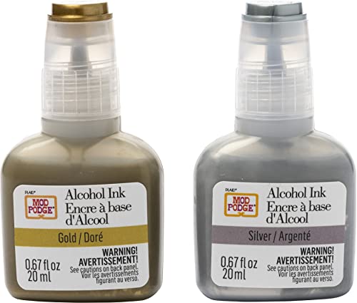 Mod Podge, Metallics Alcohol Set of 2 .67 fl oz / 20 ml Kit, DIY Epoxy Resin Ink Supplies for Arts and Crafts, 25291 | The Storepaperoomates Retail Market - Fast Affordable Shopping