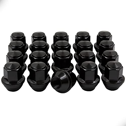 Wheel Accessories Parts Set of 20 OEM Style Black 14×1.5 Lug Nuts Fits Ford Edge, Explorer, GT, Mustang, Lincoln Aviator ACPZ-1012-D ACPZ-1012-M 611-007 Wheel Lug Nut Factory Style (Black, 20)