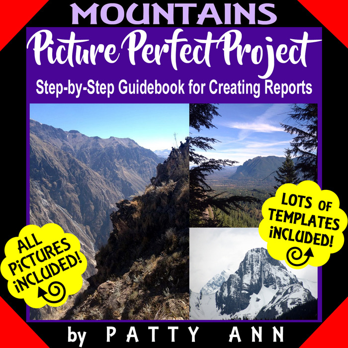 MOUNTAINS Research Project: Instruction Guidebook + Design Templates with 100 Photographs to Create Plan and Produce Student Reports | The Storepaperoomates Retail Market - Fast Affordable Shopping