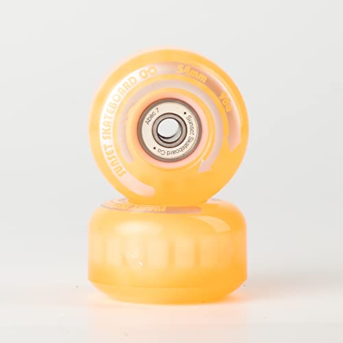 Sunset Skateboard Co. 54mm LED Light-Up Street Wheels (2-Pack) with ABEC-7 Carbon Steel Bearings for Glow-in-The-Dark, All Ages & Skill Levels Skating Fun with No Batteries Required (Orange) | The Storepaperoomates Retail Market - Fast Affordable Shopping